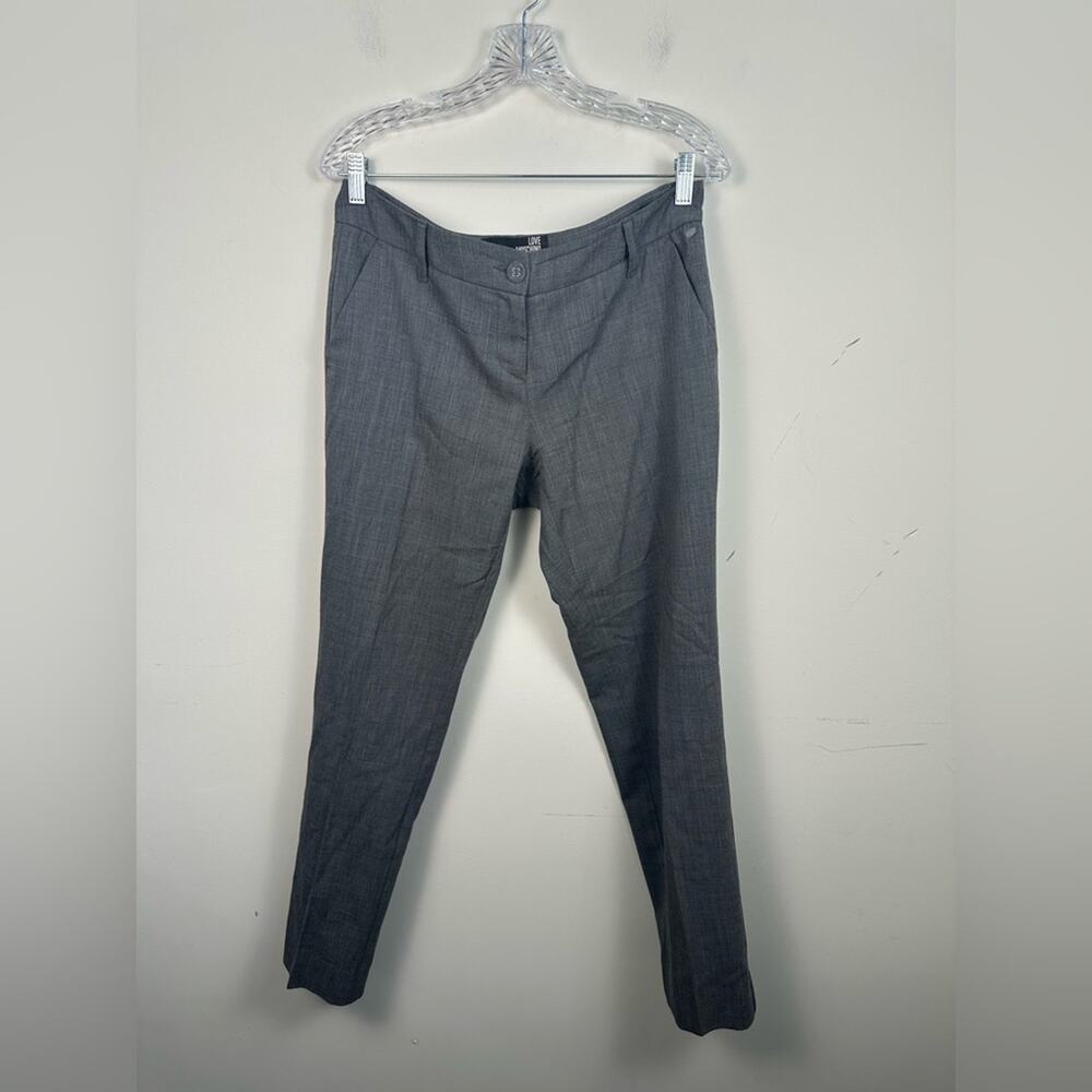 Love Moschino Dress Pants Women Size 8 Charcoal Gray Excellent Wool Blend Italy
